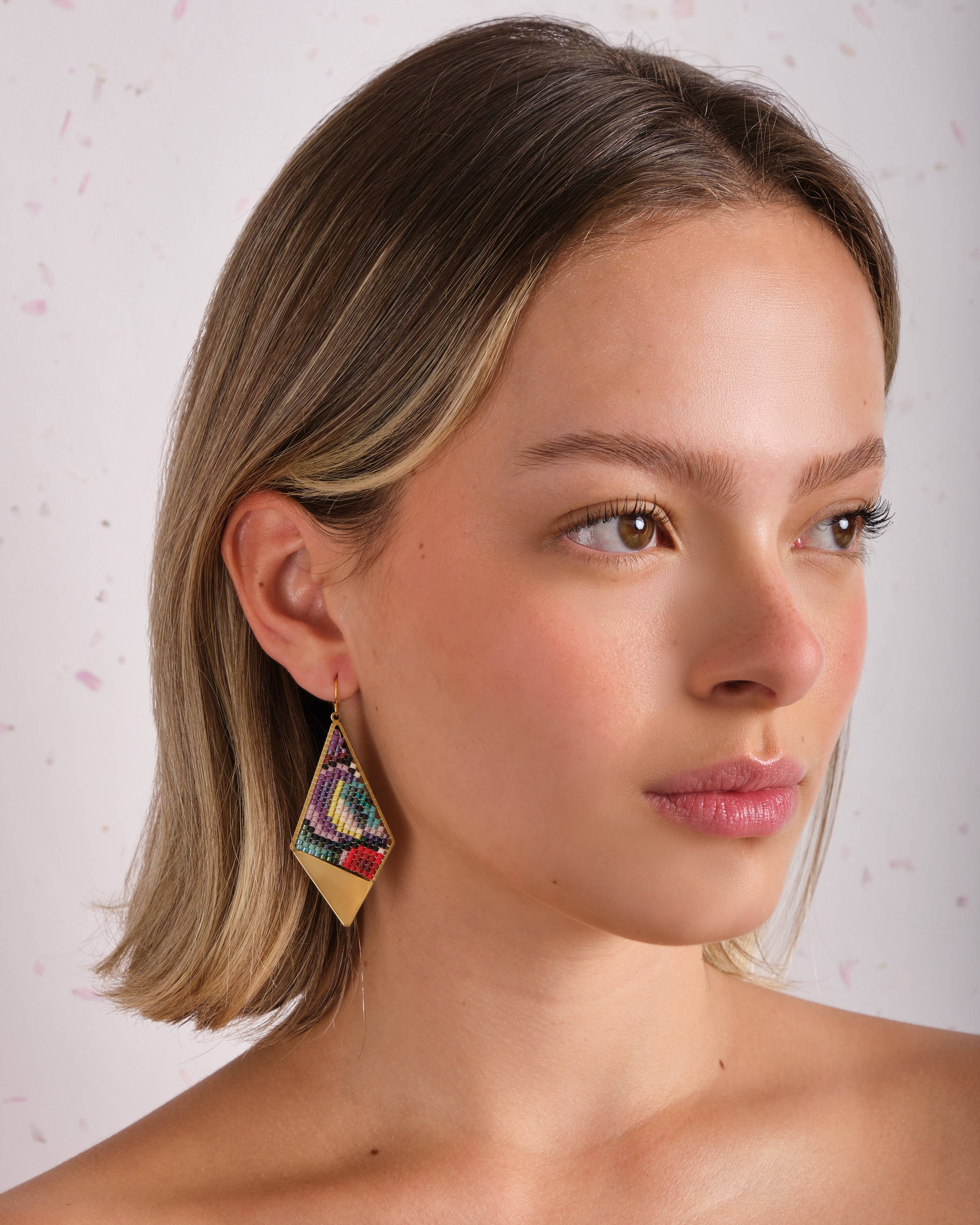 Kaleidoscope Kite Earrings (Blue/Green) - Image 5